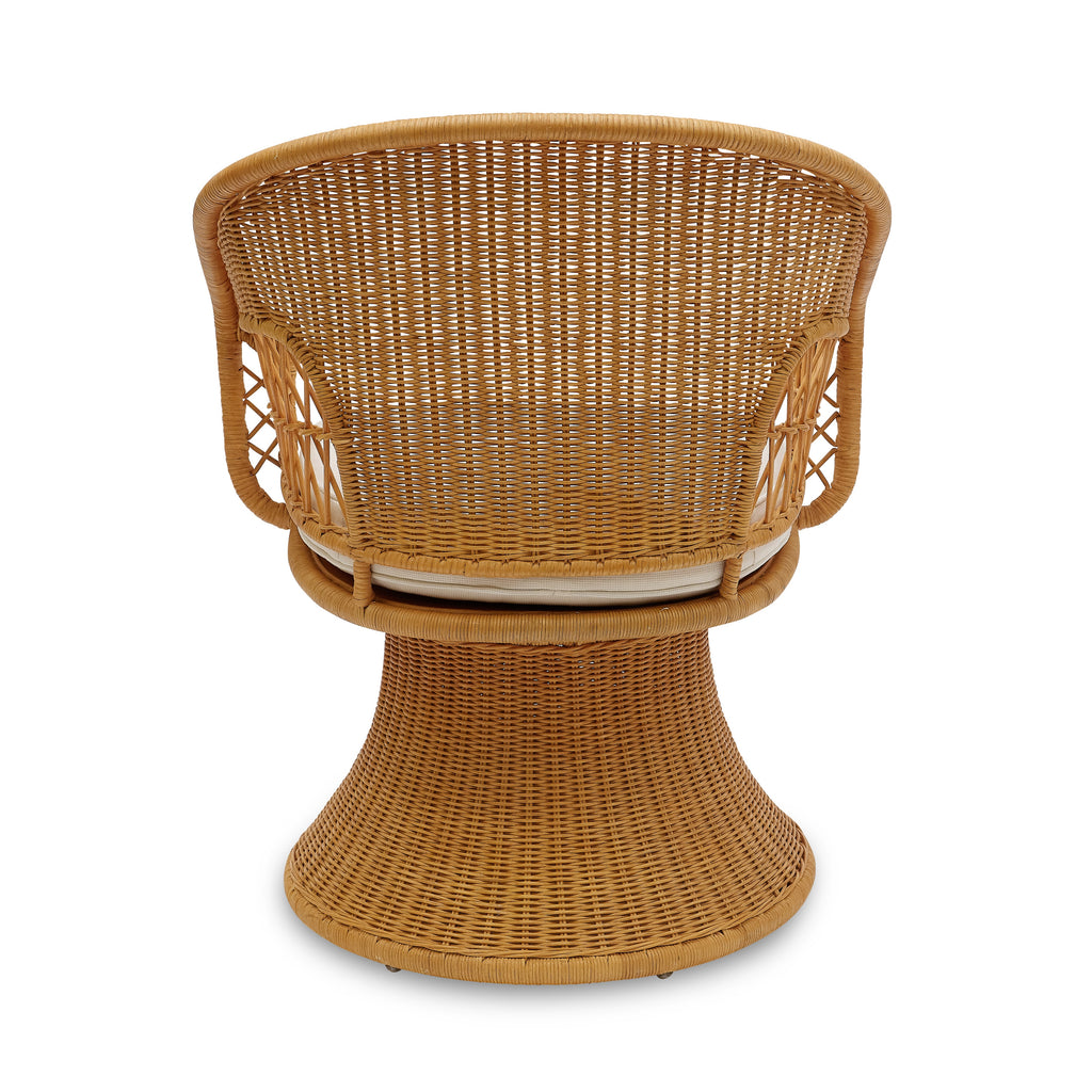 amelia rattan swivel chair with removable cushion