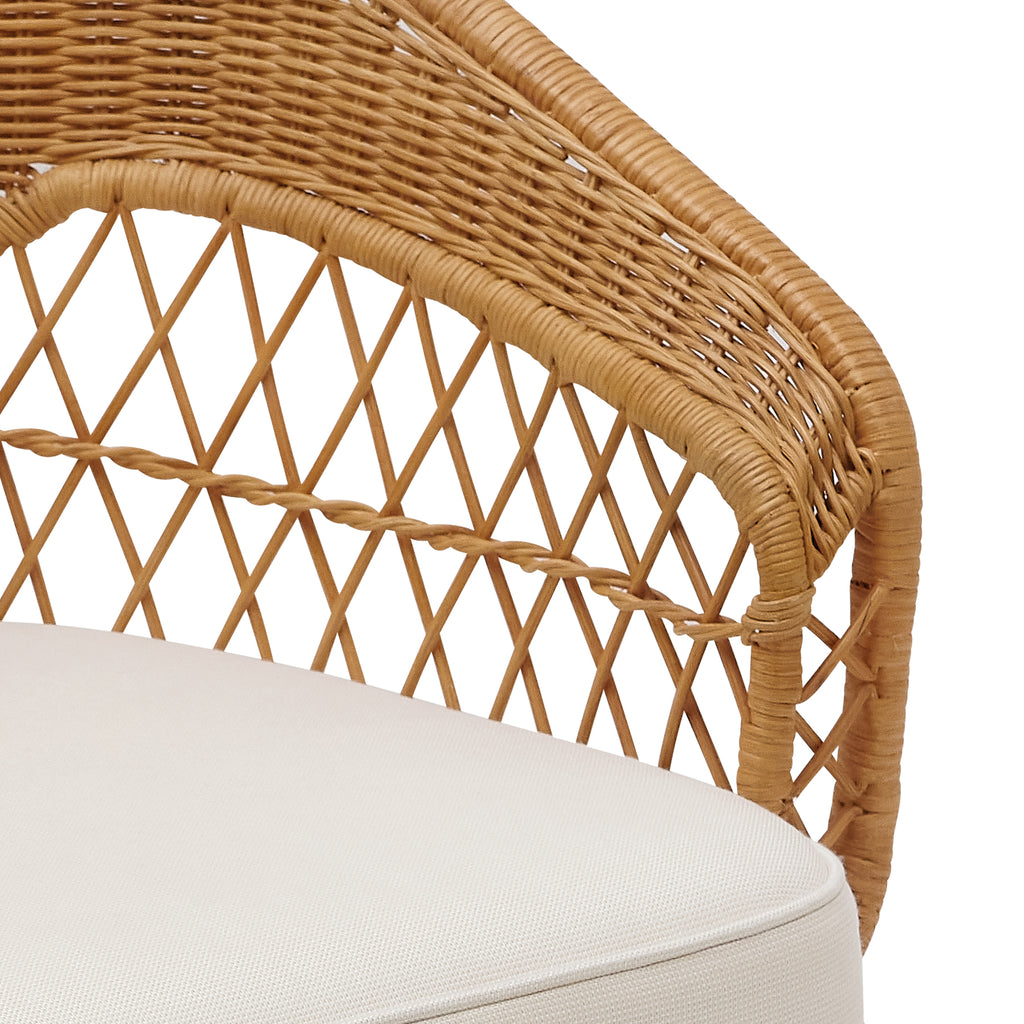 amelia rattan swivel chair with removable cushion