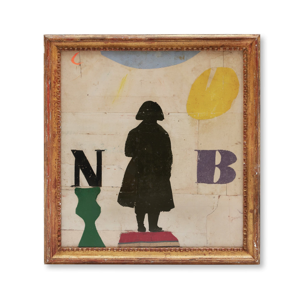 abstract artwork with napoleon one-of-a-kind vintage piece by bunny williams home