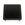 Black rectangular table with gold trim on a white background