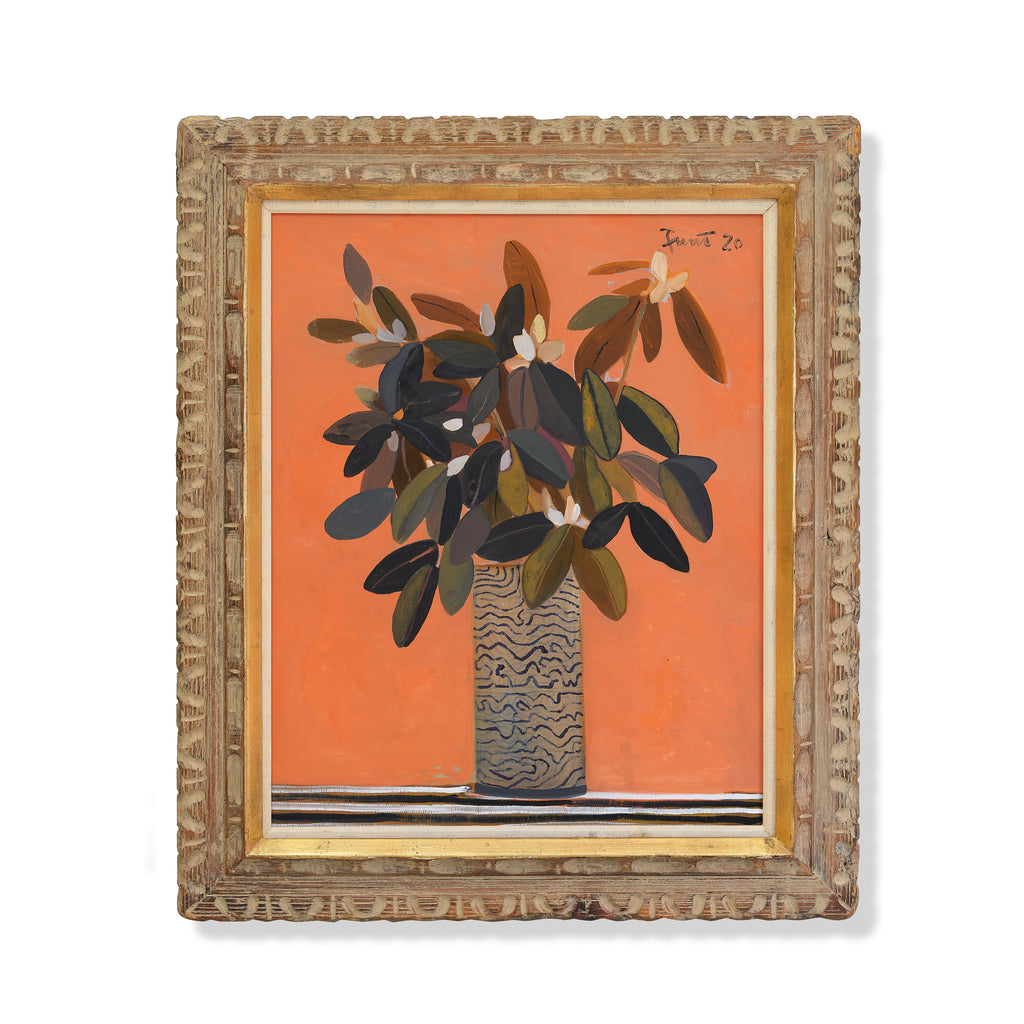 rhododendron on orange by john funt, 2020 (39" x 33")