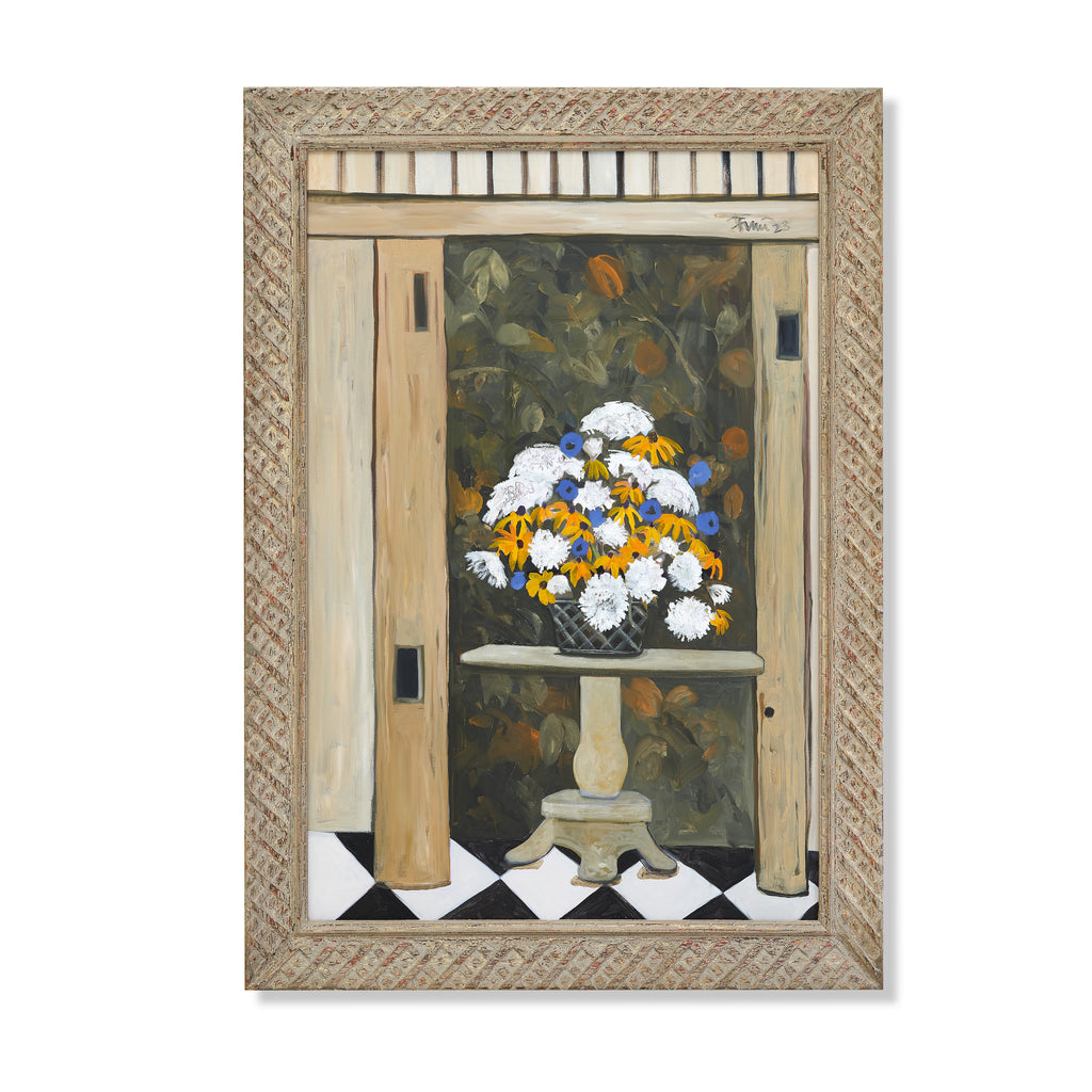 summer bouquet in the barn by john funt, 2023 (43" x 31")