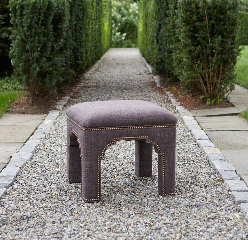 taj stool (brown washed linen - sample)