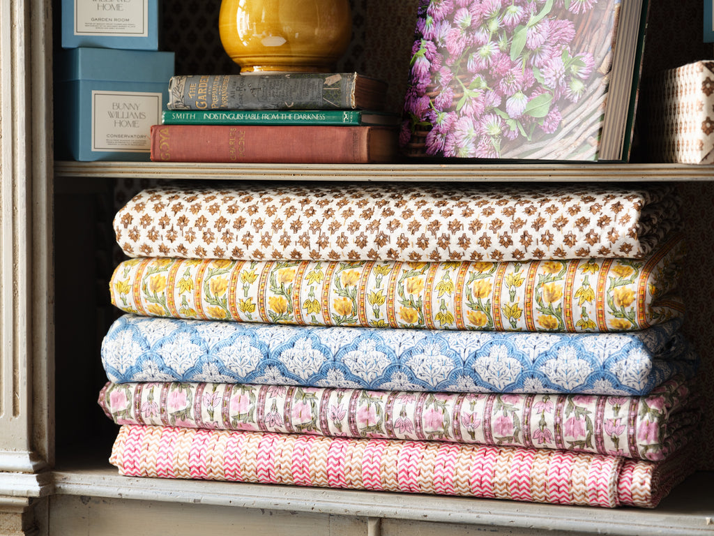 lotus sofa throw or bed coverlet (yellow)