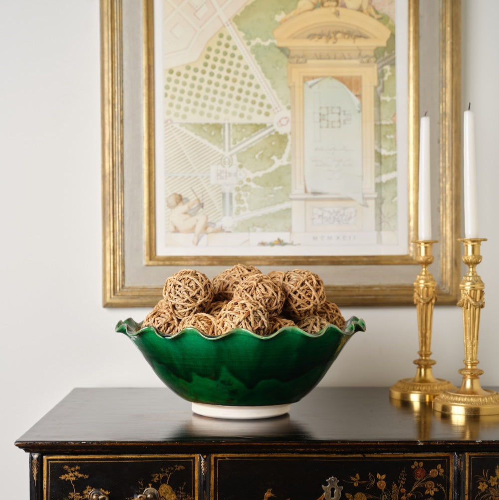 15 inch jade ruffle bowl by matin malikzada for bunny williams home