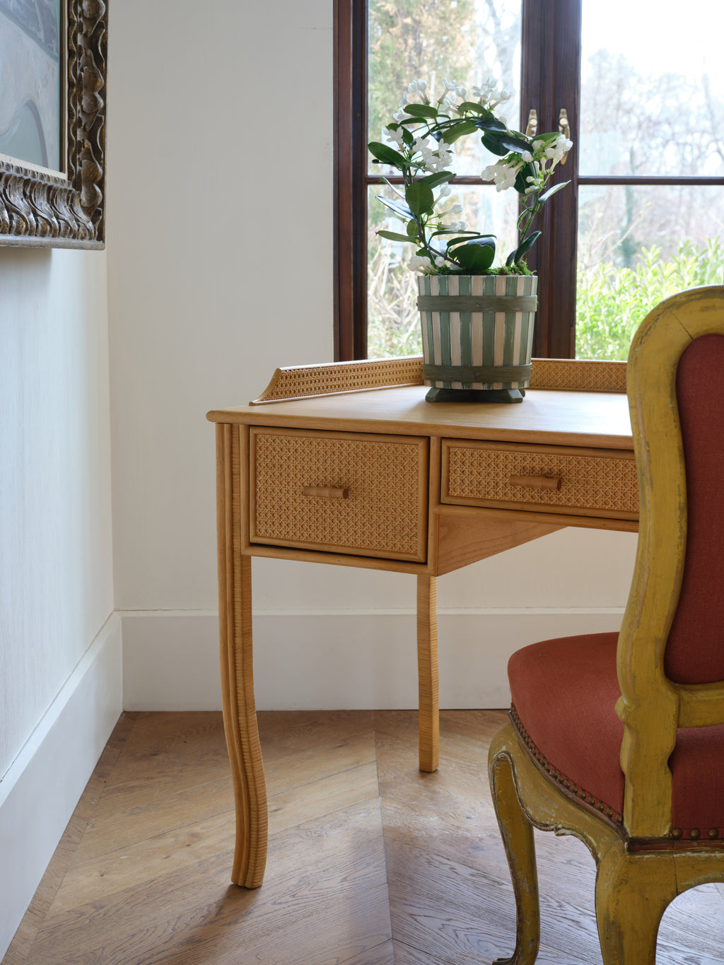 unusual italian painted side chairs (pair)