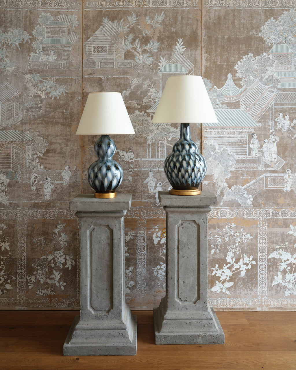 pheasant feather lamp (blue)
