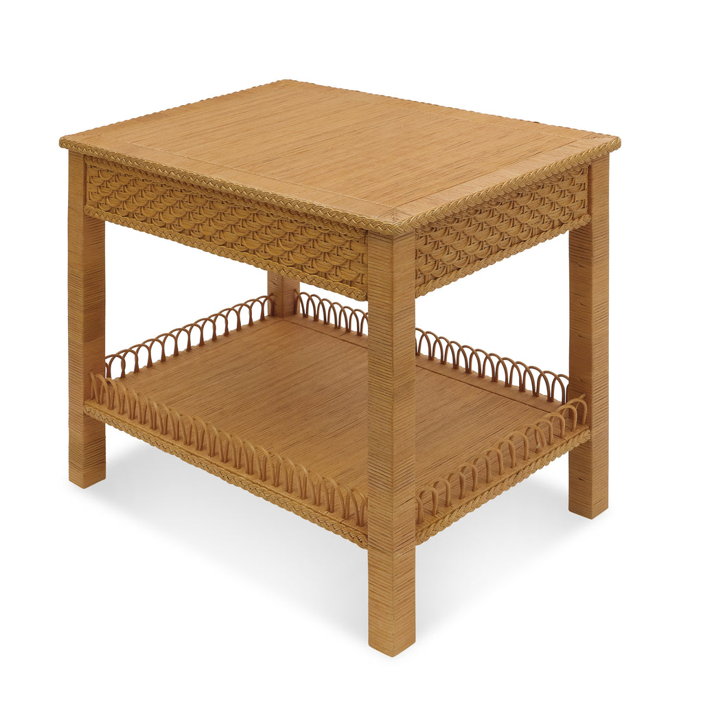 barbados wicker side table