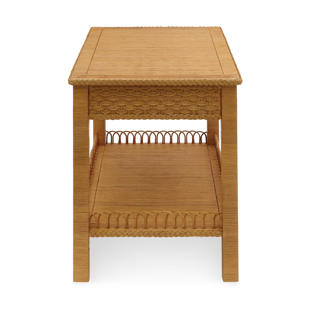 barbados wicker side table