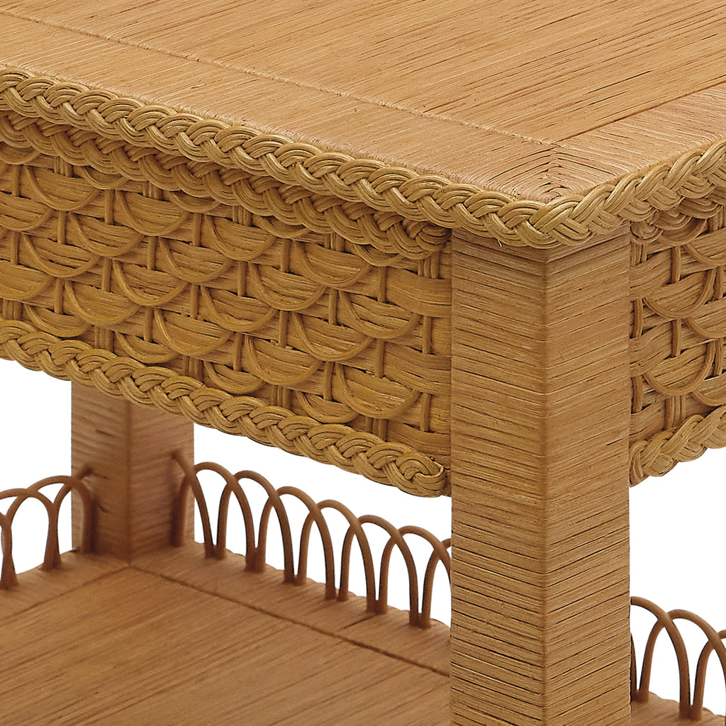 barbados wicker side table
