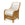 Wicker chair with white cushion on a white background
