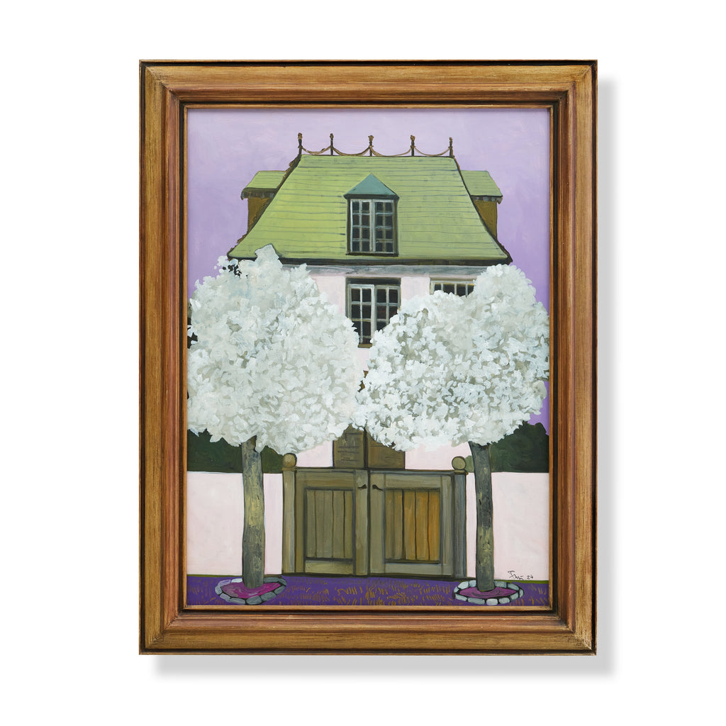 house with two almond trees by john funt