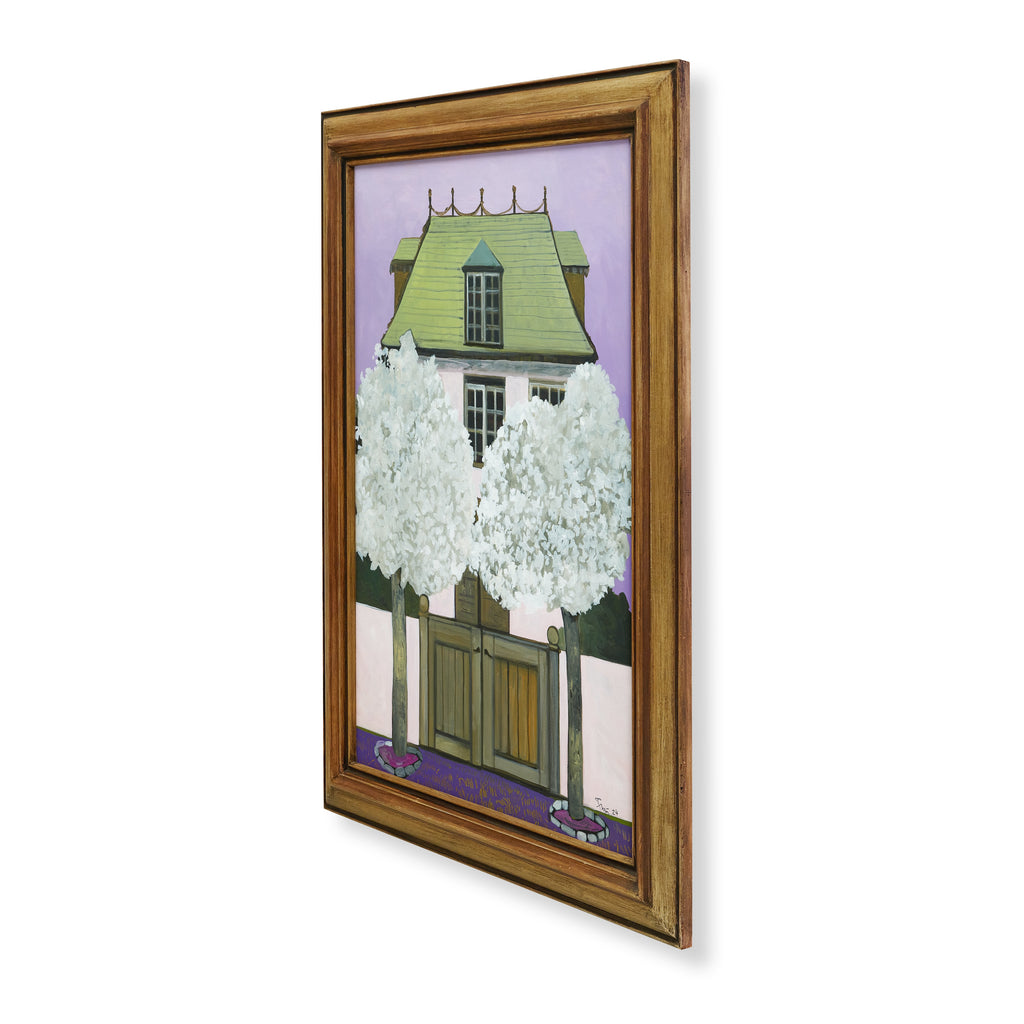 house with two almond trees by john funt