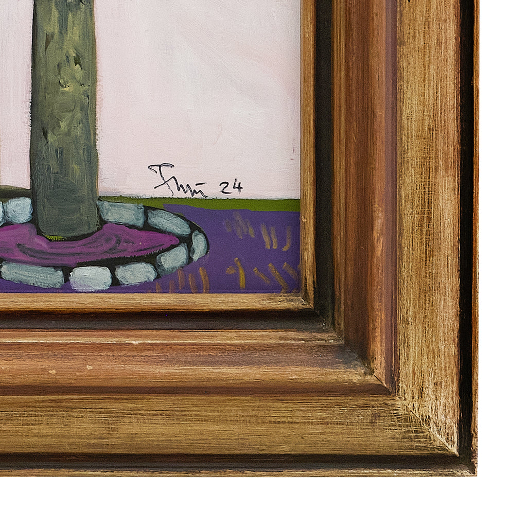 house with two almond trees by john funt