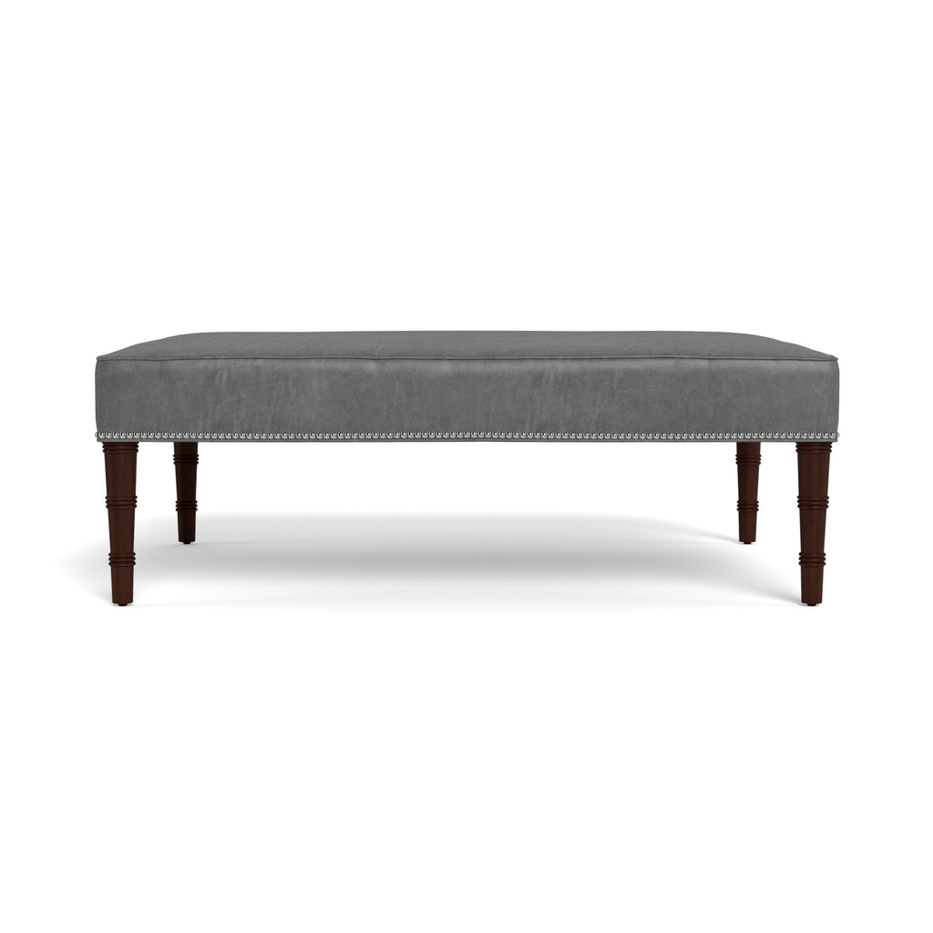 ling ottoman (gray leather - sample)