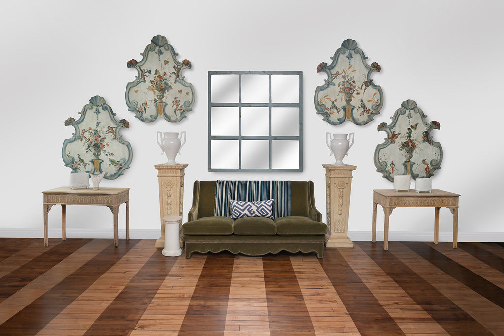 painted rococo style panels (set of 4)