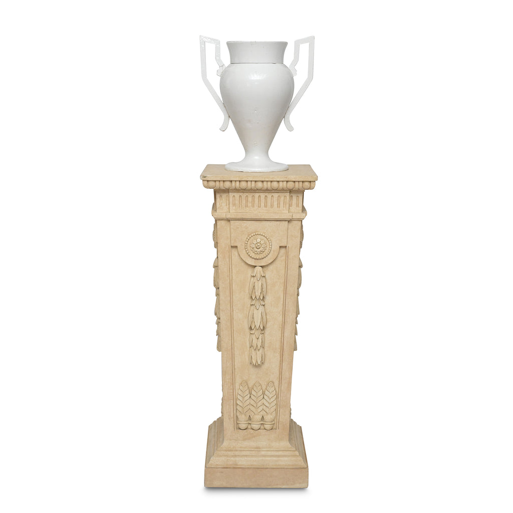 adam style large painted pedestals (pair)