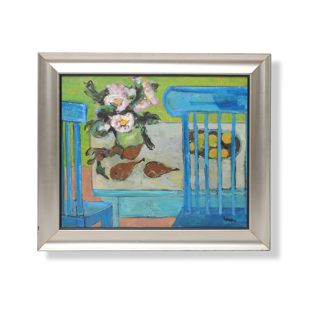 still life painting by stanley krupa, 29" x 25.5"