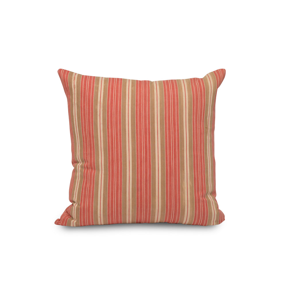 antique french ticking stripe pillow red, 20" x 20"