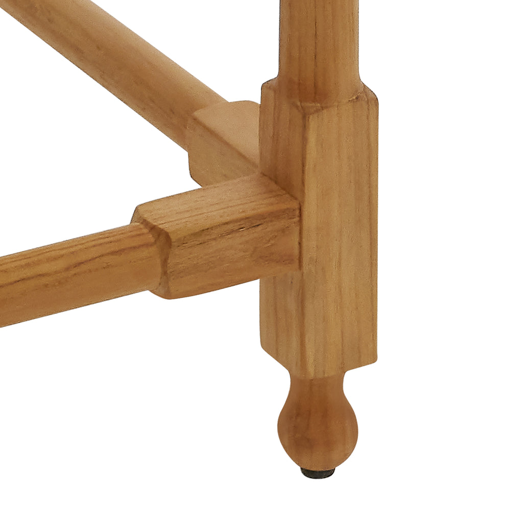 outdoor potting side table with teak legs