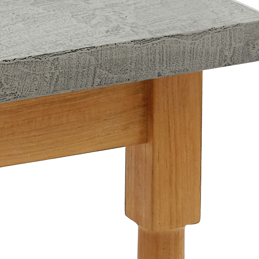 outdoor potting side table with teak legs