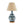 Blue Pheasant Feather ceramic lamp with gold base by Bunny Williams Home