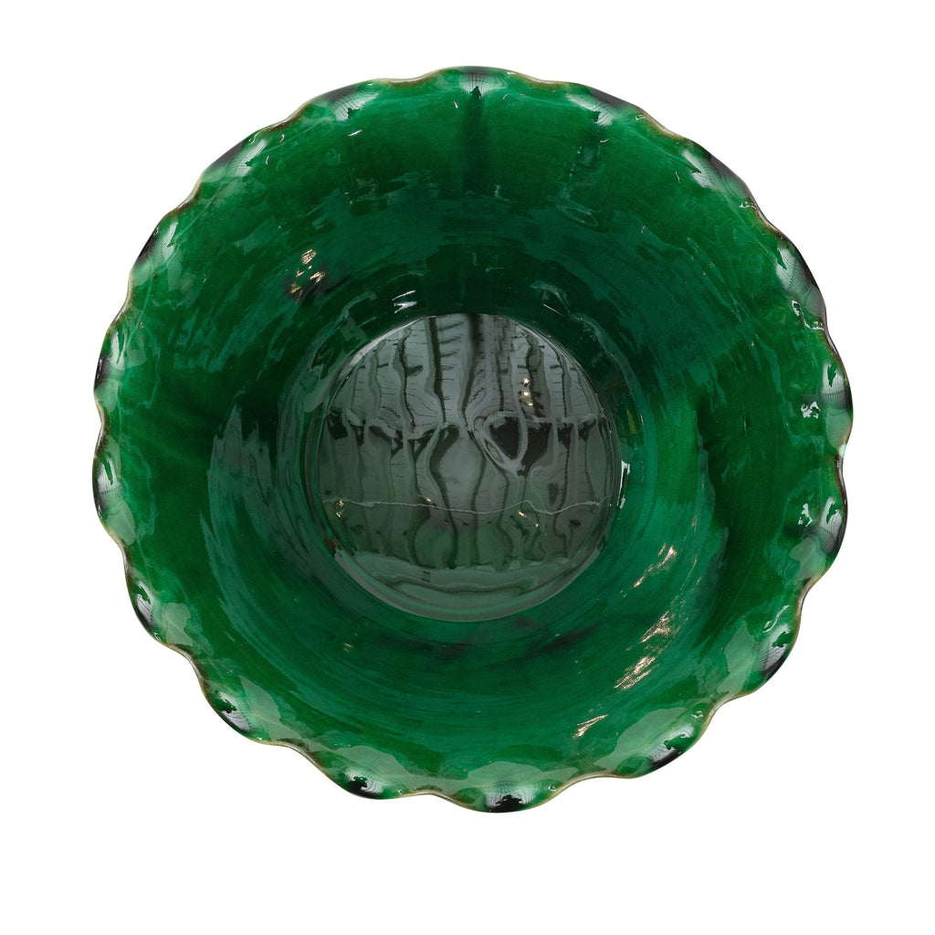 15 inch jade ruffle bowl by matin malikzada for bunny williams home