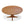 Round wooden table on a white background