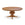 Wooden round table with a pedestal base on a white background