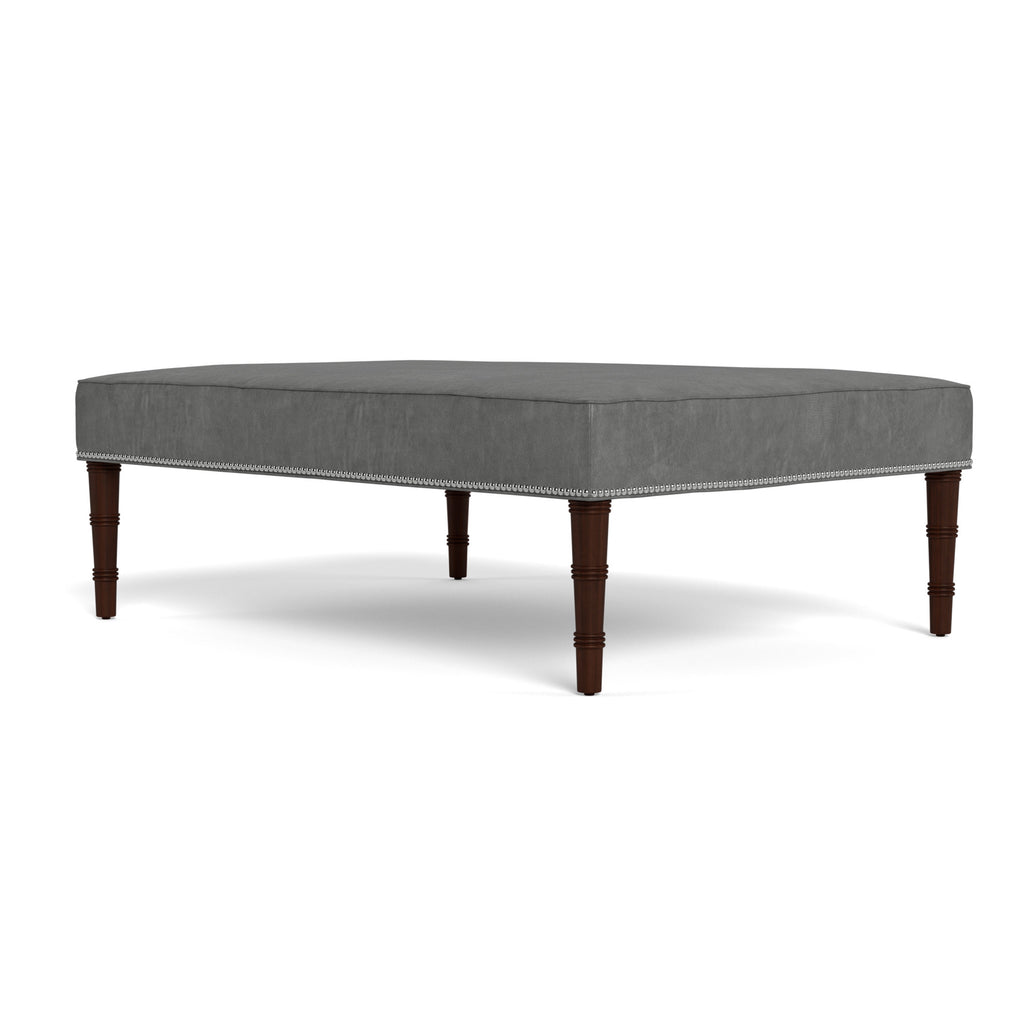 ling ottoman (gray leather - sample)