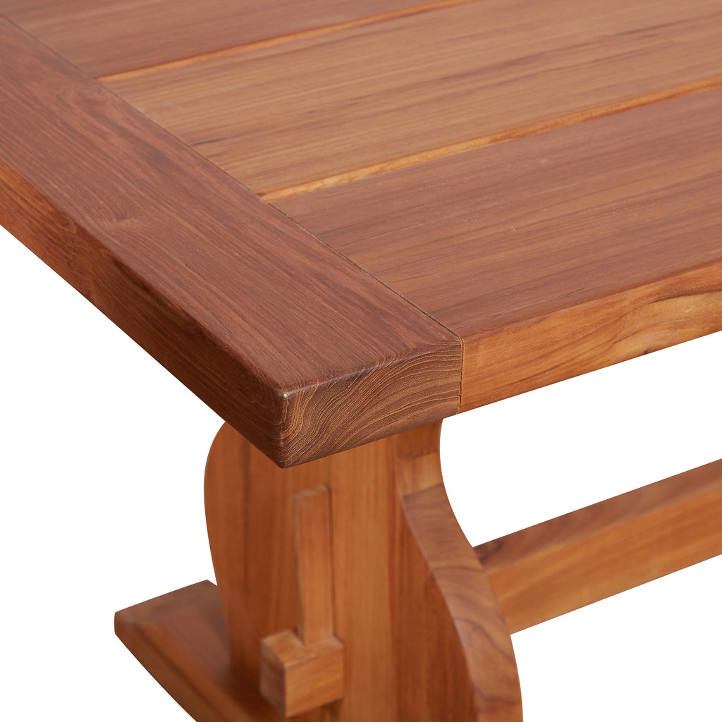 graham outdoor dining table made from sustainably sourced teak by bunny williams home