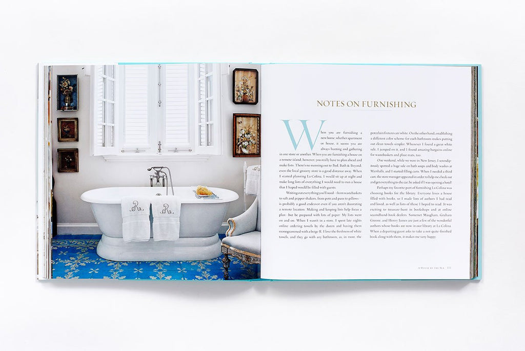 a house by the sea inside pages, notes on furnishings