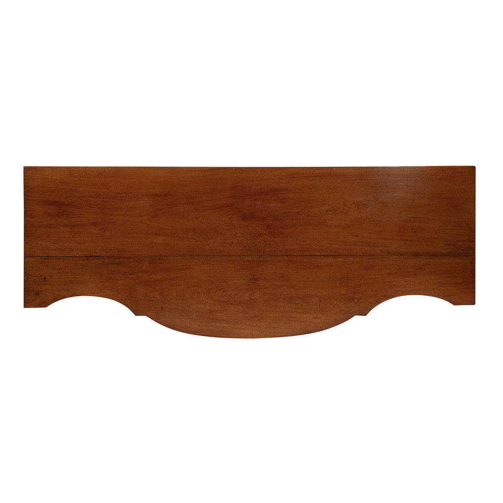 serpentine walnut console