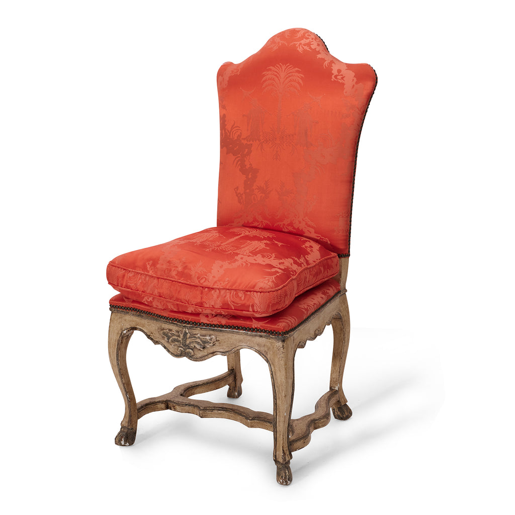 baroque style chairs with chinoiserie upholstery (pair)