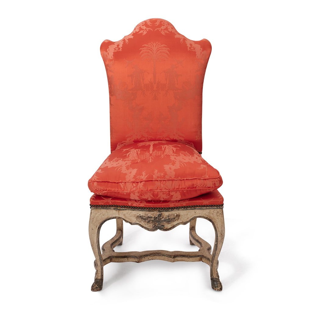 baroque style chairs with chinoiserie upholstery (pair)