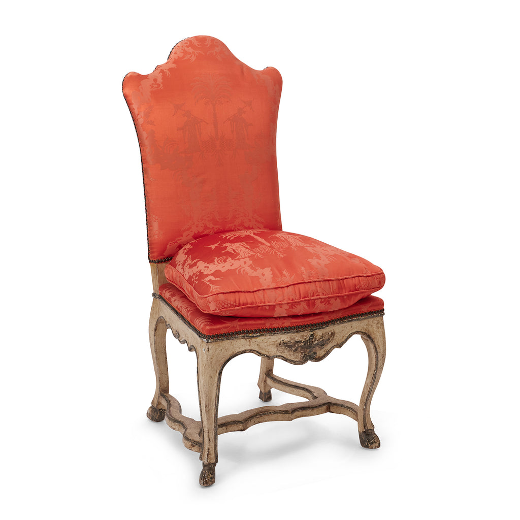 baroque style chairs with chinoiserie upholstery (pair)