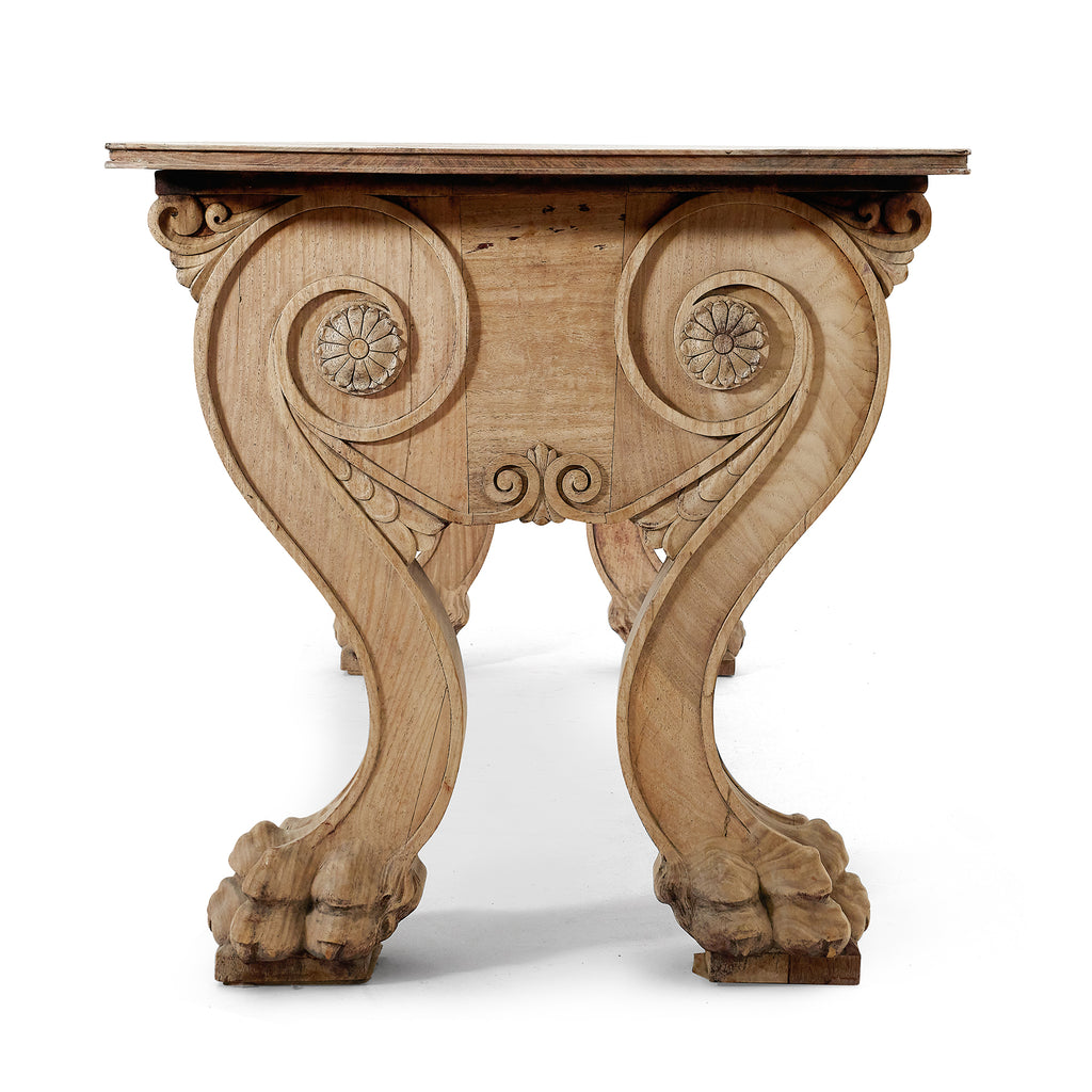 paw foot bleached mahogany table