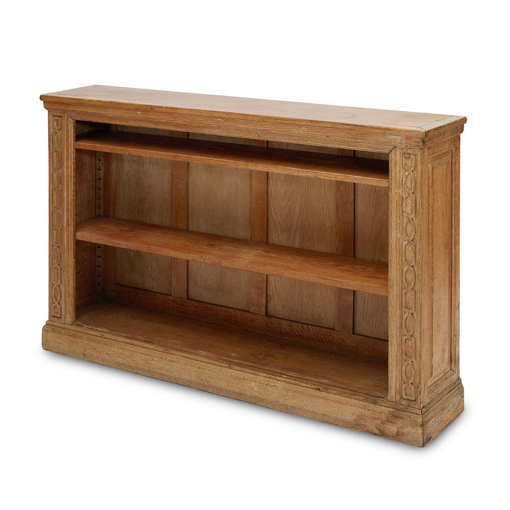 19th century cerused oak bookcase diagonal view