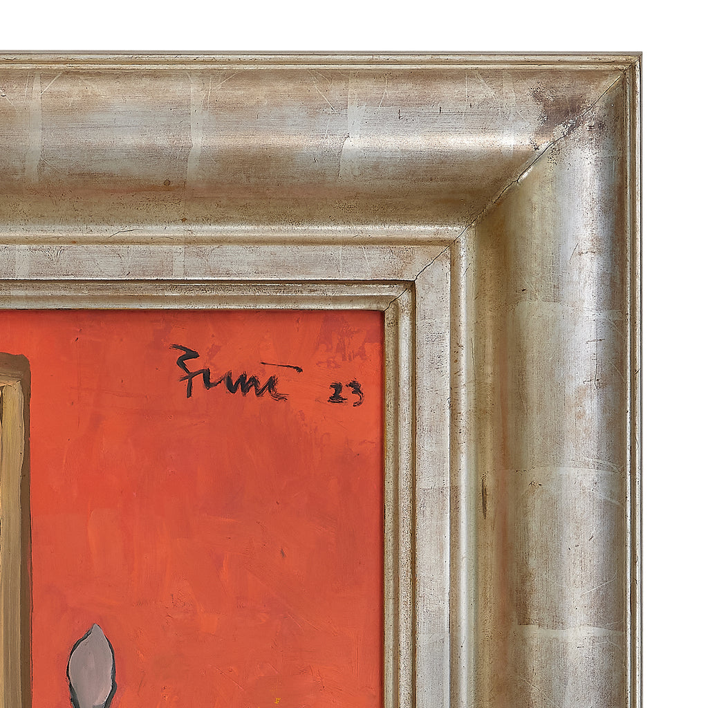magnolia in a red room by john funt, 2023 (49.5" x 39.5")