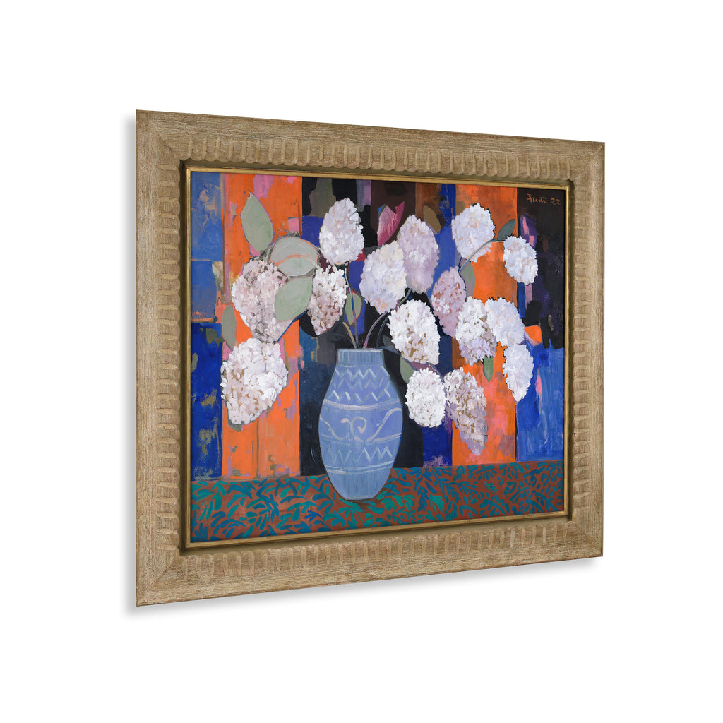 hydrangeas before a kimono by john funt, 2022 (37" x 44.5")