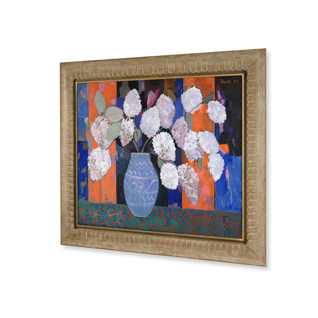 hydrangeas before a kimono by john funt, 2022 (37" x 44.5")