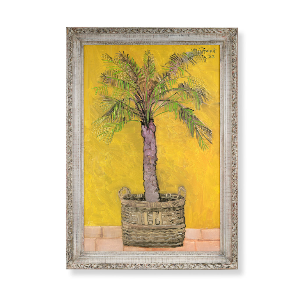palm on yellow by john funt, 2022 (41" x 29")