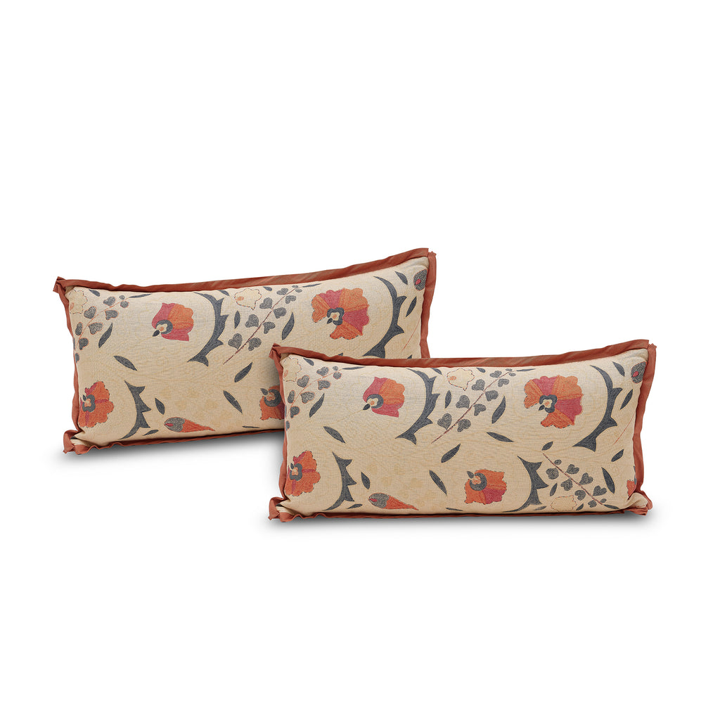vintage robert kime floral lumbar pillow (with flange)