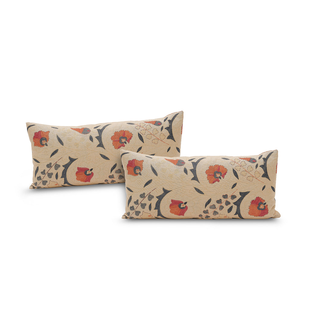 vintage robert kime floral lumbar pillow