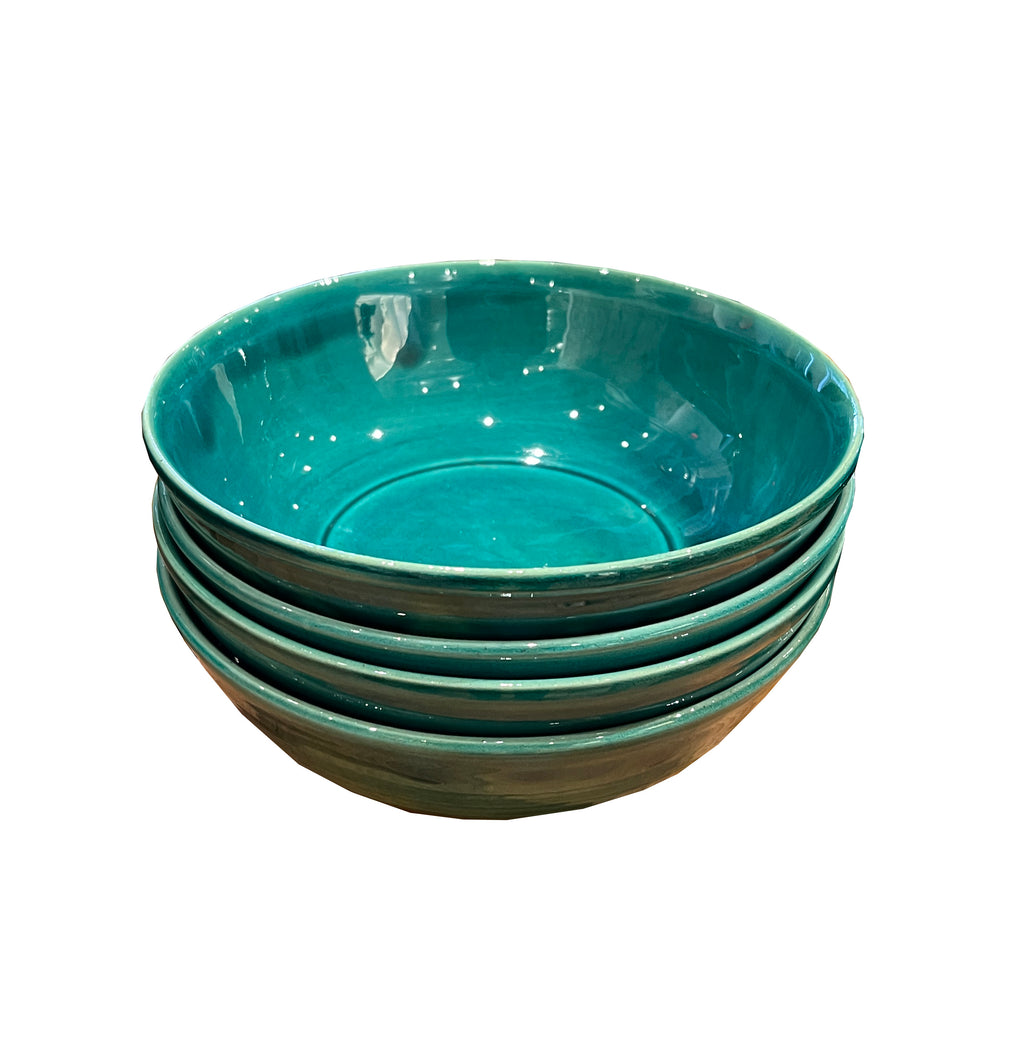 matin malikzada 6" bowl, turquoise, set of 4