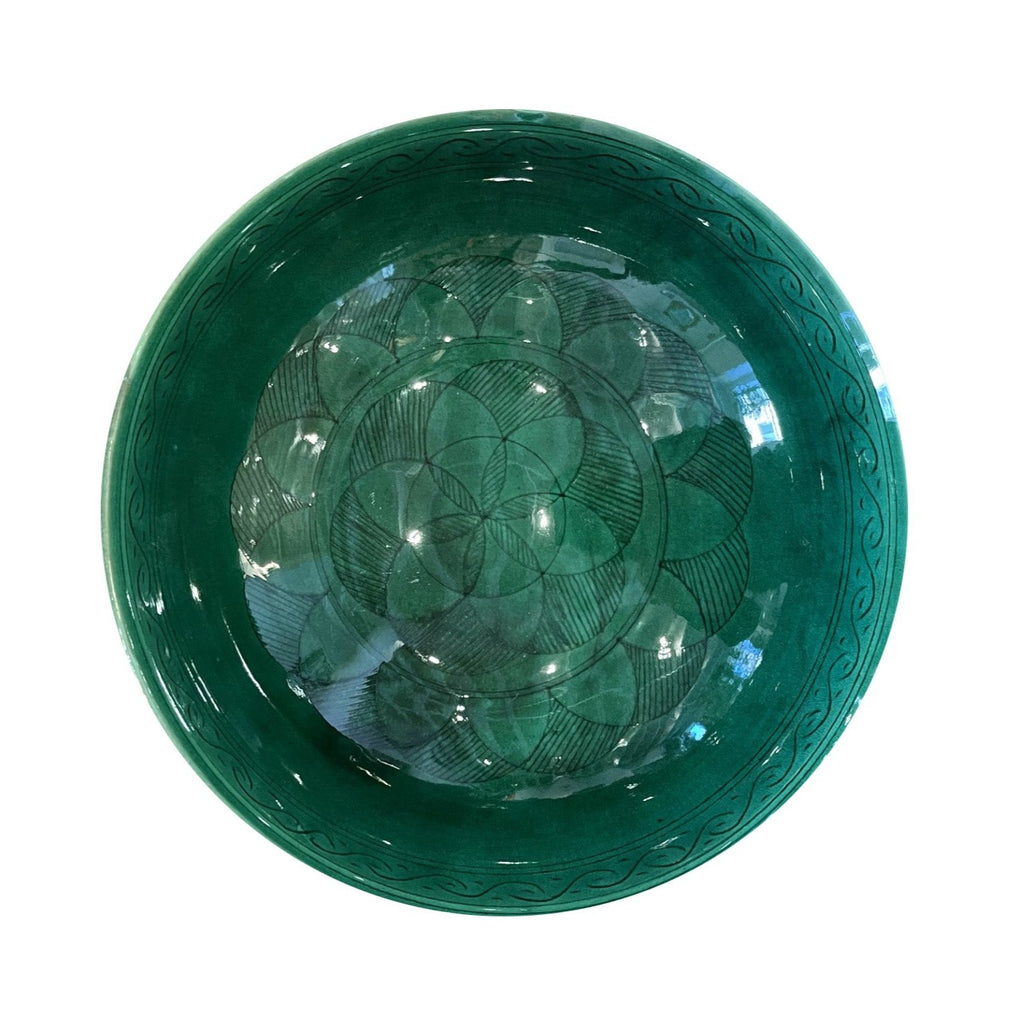 matin malikzada 9" etched bowl, jade