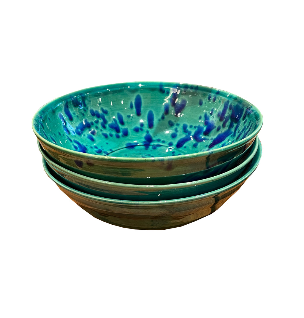matin malikzada 9" multicolor bowl, blue/turquoise