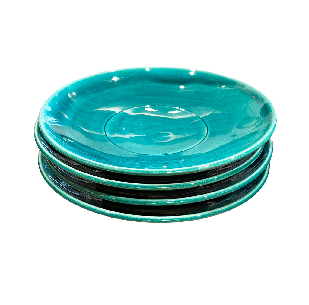 matin malikzada 9" plate, turquoise