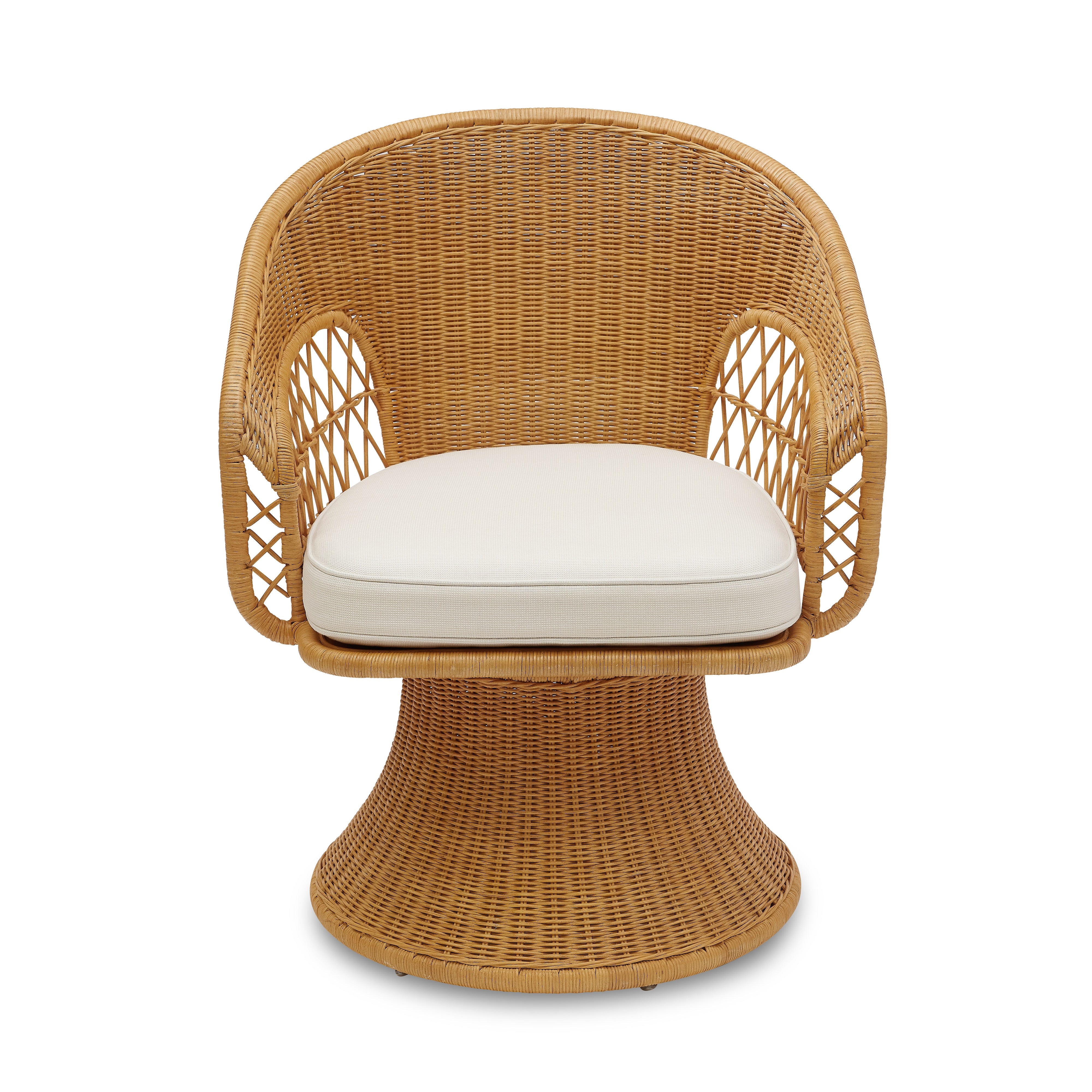 Amelia Petite Rattan Swivel Chair by Bunny Williams Home