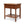Bamboo side table with a drawer and shelf on a white background